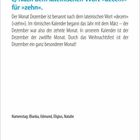 c) Nach dem lateinischen Wort »decem« für »zehn«. Der Text erklärt, warum Dezember ursprünglich der zehnte Monat war. Namensliste.