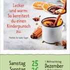 Lecker und warm: So bereitest du einen Kinderpunsch zu. Samstag 25, Sonntag 26 Dezember. Tasse mit Punsch und Gewürzen.