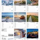 Wochenkalender Nord- und Ostsee. Enthält Monatsangaben, Kalenderwochen, Daten und Fotos von Landschaften und Küsten.