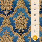 Montag 15 bis Sonntag 21 März mit Frühlingsanfang und Palmsonntag. Gelb-blaues florales Musterhintergrund.