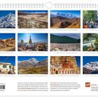 Kalender mit zwölf Fotos aus Nepal, zeigt Himalaya-Gipfel, Täler, Städte und Kultur. Enthält Texte von Götz Wiegand.