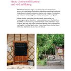 Text oben: "Haute Cuisine trifft Kantine – und wird zu Bildung." Text unten: "TRETORRI". Links: Innenraum mit Tafel, rechts: Garten mit Dekoration.