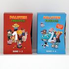 "PALUTEN FREEDOM", zwei Buchboxen: Band 1-3 in Rot, Band 4-6 in Blau, mit Comicfiguren und stilvollen Illustrationen.