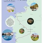 Text: "MUGGIA – POREČ", "PARENZANA-RADWEG", "Die Radroute von Muggia bis Poreč...", Karte und Fotos der Route.