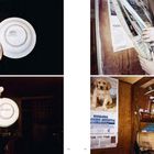 Oben: "Pedros Mexico Diamante Garza Blanca", Kalender "1985 JORMA". Unten: "Mexico", Kalender mit Hund und "Muebleria Acenes Ahuizotla".