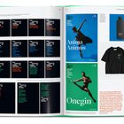 Links mehrere Textblöcke mit "the national ballet of canada" und farbigen Worten. Rechts Plakate mit Tänzern. 