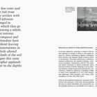 Links: Zitat über Landwirtschaft und Philosophie. Rechts: Text über „Vernacular as a Model for Today's Built Environment“. Daneben eine historische Landschaftsillustration.