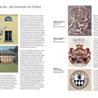 Jegliches hat seine Zeit – die Sonnenuhr am Schloss.  
Texte über historische Pläne und Wappen. Abbildungen von Wappen und dem Schloss.