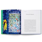 Links ein buntes Mosaik mit einer gelben Skulptur, rechts ein Text mit dem Titel "For Use and for Adornment".