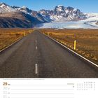 Ringstraße mit Blick auf den Skaftafellsjökull, Südisland. Kalenderdaten: 29. März bis 4. April, Ostermontag am 1. April.