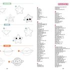 Links: Anleitungen für Seestern, Stern, Saturn. Rechts: Alphabetisch sortiertes Register von „Affe“ bis „Gymnastin in Uniform“.