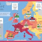"Over 90% of the world’s castles are in Europe." Karte von Europa mit eingezeichneten Schlössern in verschiedenen Ländern.