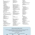 Stichwortverzeichnis mit Begriffen zu Gesundheit und Ernährung auf Seite 149. Enthält ein Leserbrief für Feedback und Verlagsinfos.