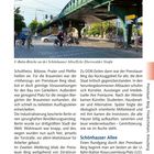 Texte: "Schönhauser Allee", "Prenzlauer Berg". Eine grüne Eisenbahnbrücke überspannt eine belebte Straßenkreuzung.