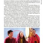 "Der Buddhismus in Bhutan" steht oben. Darunter Text über Buddhismus' Vielfalt und Geschichte. Unten sind Mönche abgebildet.