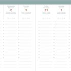 Kalender, Woche 39, mit Tagen in mehreren Sprachen: Montag (31), Dienstag (1), Mittwoch (2), Donnerstag (3).