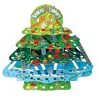 „Snakes & Ladders“ steht oben. Farbiges Treppenspiel-Layout mit Schlangen, Leitern und bunten Spielfiguren.