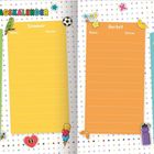 "Geburtstagskalender" oben; Spalten: Frühling, Sommer, Herbst, Winter; unterteilt in Name und Datum, bunte Illustrationen.