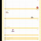 Text: "Das Leben ist nie ganz perfekt. Aber es gibt Menschen, die es fast perfekt machen."  
Illustration: Katzen mit Regenschirmen im Regen.  
Kalender für März mit Feiertagen.  
Text unten: "PAPIERKRAM".