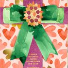 3 Bögen Geschenkpapier mit Goldfolie, 50 x 70 cm, schöner schenken. Eine bunte Schleife und Herzmuster.