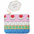 Text: "RICO DESIGN X REDFRIES". Buntes Muster mit Kreisen und Zickzacklinien auf einem kleinen Täschchen.