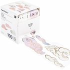 Auf der Verpackung stehen "Paper Poetry*", "100 Stück", "Hier ziehen". Die Sticker zeigen bunte, stilisierte Wolken.