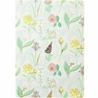 Illustration eines Musters mit verschiedenfarbigen Blumen und Blättern auf hellem Hintergrund.