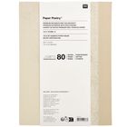 "Paper Poetry*" Notizbuch mit Goldschnitt, 80 Seiten, punktkariert, 145x195 mm, Bambuspapier, Softcover. Beige Gestaltung.