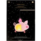 Text: "LATERNE LATERNE", "LATERNE-BASTELSET SCHWEIN". 

Illustration: Ein rosa Schwein als Laterne auf schwarzem Hintergrund mit Sternen.