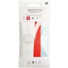 Stickpackung Weihnachten, vorgedruckte Stoffe in Rot, Weiß und Blau mit Umrissen von weihnachtlichen Motiven.