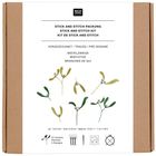 Stick and Stitch Packung, vorgezeichnete Mistelzweige. Illustration: verschiedene grüne und gelbe Mistelzweige.