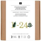 "Rico Design" Stick- und Nähset, vorgedruckte Adventskalenderzahlen 1-24, inklusive Symbole für Patches.