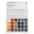 "Paper Poetry" Mini-Aquarellfarben mit 24 Farben, in einer Box angeordnet.