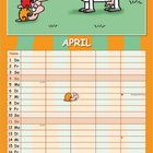 Text: "HAB ICH GEERBT." "APRIL" "Weltgesundheitstag" "Welttag des Buches"

Illustration: Kuh mit Schneckenhaus. Kalenderlayout.