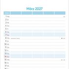 Text: "März 2027", Daten mit Wochentagen, enthält Feiertage wie "Internationaler Frauentag" und "Ostersonntag".