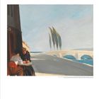 Auf einer Illustration mit Menschen an einem Tisch vor einem Gebäude ist eine Brücke zu sehen. Unten sind kleine Ziffern von 1 bis 30.