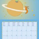 Texte auf dem Bild: "Du kommst also auch vom Himmel! Von welchem Planeten bist du denn?" Kalender mit Stern-Design.