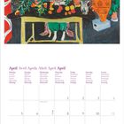 April in verschiedenen Sprachen, Kalender für April 2027. Illustration: Frau an einem Tisch mit Pflanzen und Früchten.