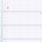 Text oben links: "3". Vertikal angeordnete Wochentage und Daten. Illustration: Ostereier und Hasen.