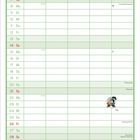 Kalenderseite März. Illustration mit einem Paar und Teddy, Text "liebe ist... ...mit deinem Teddy den Tag des Teddybären zu feiern".