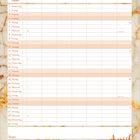 Kalender für April mit Wochentagen, Daten 1-30. Platz für Notizen. Hintergrund mit marmorierten goldenen Mustern.