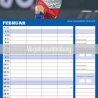 FEBRUAR, Giorgi Gocholeishvili *14.02.2001, Vorjahresabbildung. Ein Fußballspieler in Aktion. Kalenderlayout.