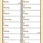 "März", Blumendekor, Bauernhofszene. Zitat: "Fürchte nicht den Schnee im März, darunter wohnt ein warmes Herz." Kalender.