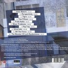 Liste von Musikstücken mit Titeln und Zeiten, wie "Inner Nature / 06:23". Modernes, geometrisches Hintergrunddesign.