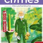 "Die Leichenblume" ist der Titel. Ein älterer Mann mit Bart in grüner Kleidung steht in einem Gewächshaus mit großen Pflanzen. Links ist eine Infobox für Familien. Rechts unten das Pegasus Spiele-Logo.