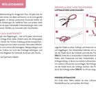 "WILLKOMMEN. GRUNDLAGEN UND TECHNIKEN LUFTMASCHEN ANSCHLAGEN. WIE NUTZE ICH DAS KARTENSET? WENDELUFTMASCHE"  
Illustrationen zeigen Häkeltechniken.