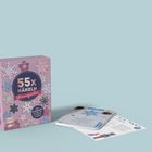"55x Häkeln Sternenzauber" auf einer lilafarbenen Box mit verschiedenen gehäkelten Schneeflockenmustern.