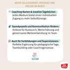 "Mehr Gelassenheit, Präsenz und Freude im Beruf." Drei Absätze, jeder mit Tipps und Hinweisen zu beruflichem Wohlbefinden. Unten: "SELFCARE" mit Logo einer Hand und Herz. Rechtes unteres Eck: Rotes Rechteck mit "DON BOSCO".