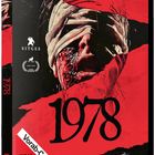 „1978“, Bewerterhinweis FSK 18 beantragt. Gesicht bandagiert, blutverschmiert. düster, dramatische Spannung.