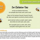 "Der Elefanten-Tanz" Text für Kleinkinder, mit einfachen Bewegungsanweisungen. Enthält Illustrationen von Bienen.